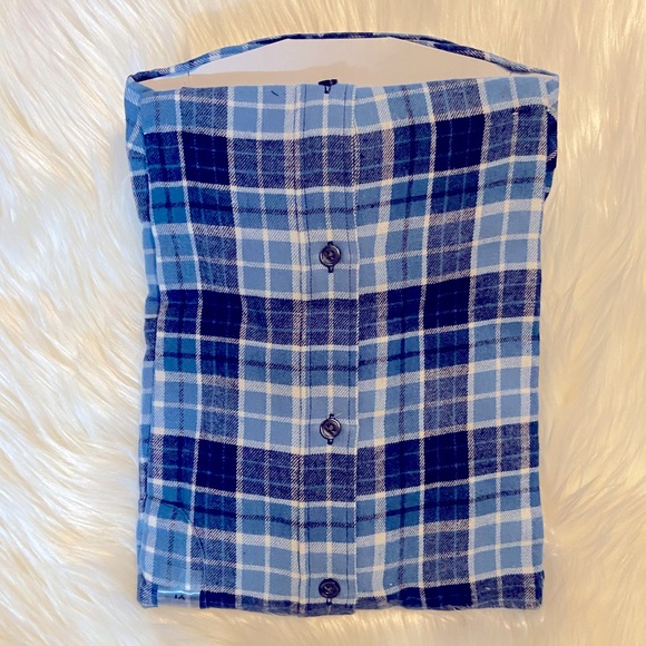 🆕NEW-MEN’S CLUB ROOM BY MACY’S FLANNEL BLUE AND WHITE PLAID BUTTON DOWN SHIRT. - Picture 2 of 16